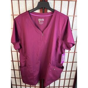 Healing Hands Purple Label "Jasmin" scrub top in a burgundy/wine color Size 3X